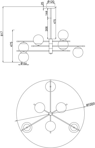 Потолочная люстра Maytoni MOD048PL-06G