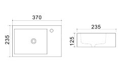 Раковина Azario 37х23,5х12,5 левая, белая (AZ4331A)