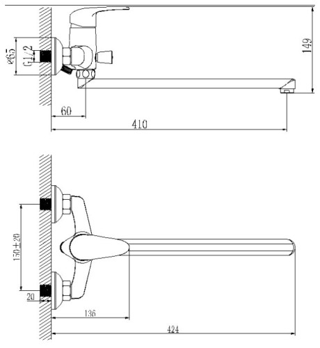 Смеситель для ванны Lemark Pramen LM3301C