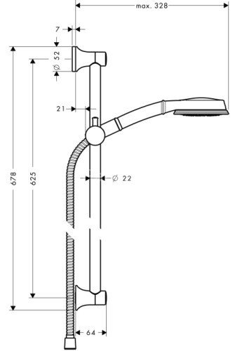 27769000 XX (снят с пр-ва) Croma 100 Душевой набор Croma Classic 100 Multi/Unica'Classic 0,65 м