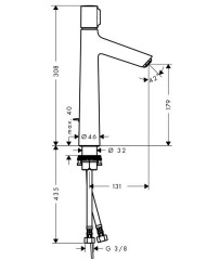72044000 Talis Select S Смеситель для раковины 190, однорычажный, со сливным гарнитуром