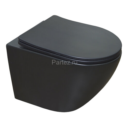 Сет AZARIO инсталляция + Унитаз подвесной Gloria с быстросъемным сиденьем микролифт, черный матовый 