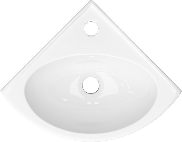 Раковина угловая Керамин Лаго 45 450х350х170 подвесная, крепление в комплекте, белый (Раковина углов