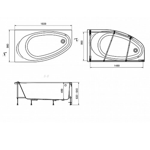 Монтажный комплект к ванне Roca CORFU 160Х90 (7.25F0.3.900.0)