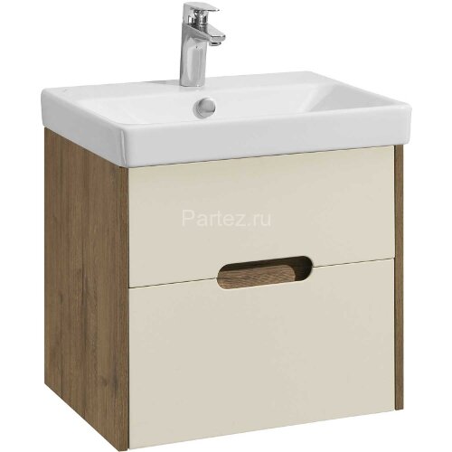 Тумба под раковину AQUATON Оливия 55 подвесная Бежевый/Дуб веллингтон (1A254201OLVG0)