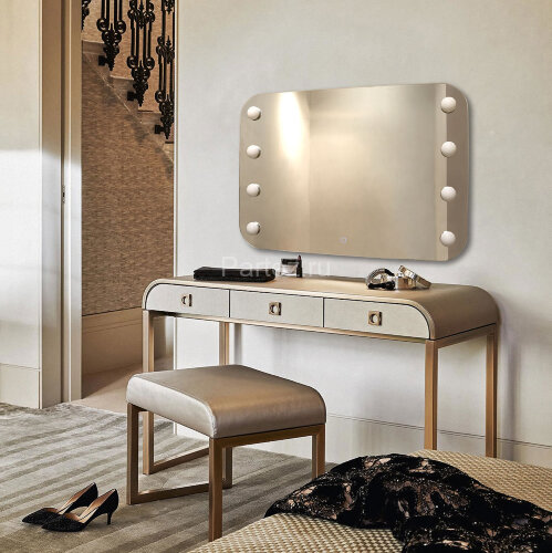 Зеркало AZARIO TONY 800х550 c подсветкой и диммером, сенсорный выключатель, смена цвета, 8 ламп в ко