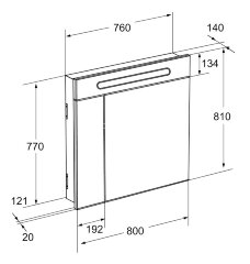Зеркальный шкаф Roca Victoria Nord 80, 80*14*81 см, белый (Z.RU90.0.003.3)