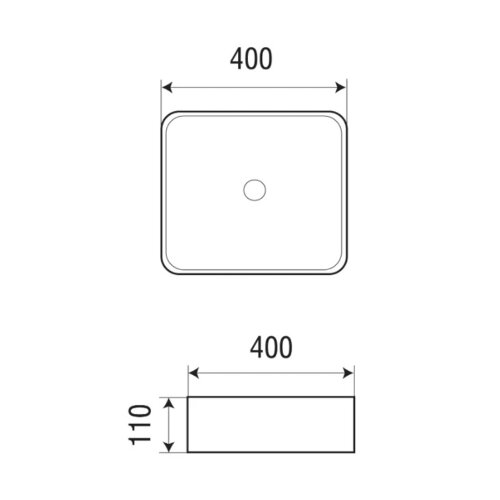 Раковина Azario 400х400х110 накладная, белый (AZ-2179)