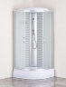 Душевая кабина Loranto 100х100х215 поддон 25 см, белый кирпичный узор, стекло 4 мм, профиль хром (CS-6610-25FW 100)