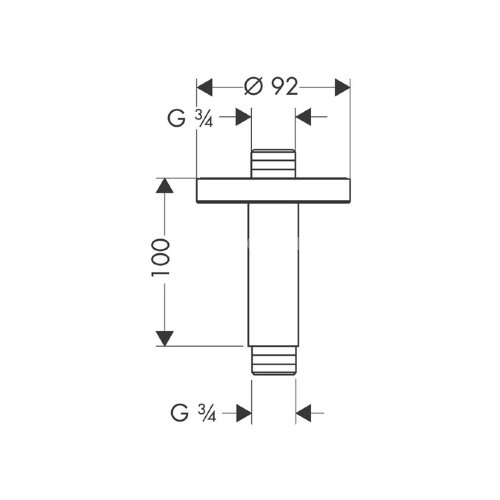 Hansgrohe 27418000 Потолочное подсоединение 100 мм, 3/4