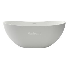 Ванна из искусственного камня Azario JENNER 1800x850x640 свободностоящая белая матовая, с белым мато