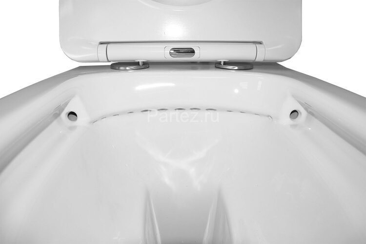 Унитаз подвесной Azario Teramo 480х365х360 безободковый, в комплекте с сидением микролифт, белый (AZ