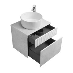 Тумба под раковину AQUATON Марбл 60 600х460х530 подвесная, Слэйт/Белый матовый (1A276101MH4C0)