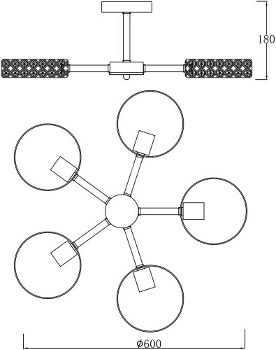 Потолочная люстра Escada 679/5P Black