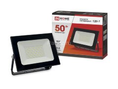 Прожектор светодиодный СДО-7 50Вт 6500К IP65 4500лм 230В черн. IN HOME 4690612034638