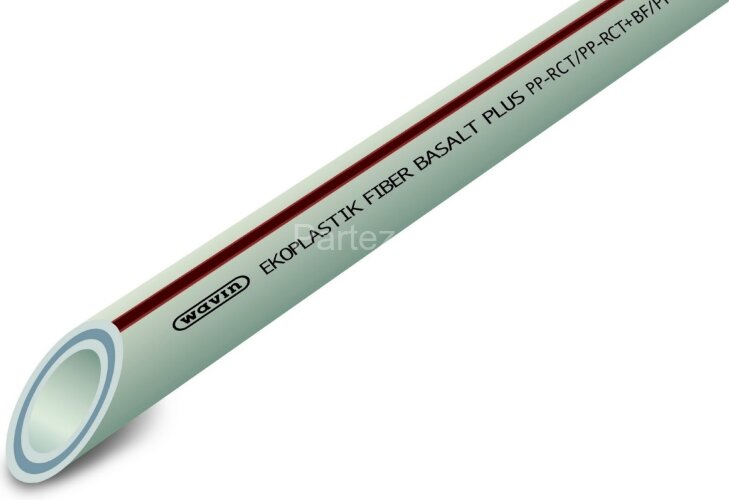 Труба PPR FIBER BASALT PLUS S3,2 D25х3,5 Ekoplastik