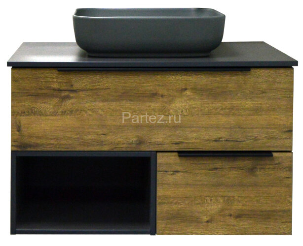 Тумба подвесная Azario Gris 75 750х500х560 с нишей, без столешницы, цвет Дуб Веллингтон (CS00080429)