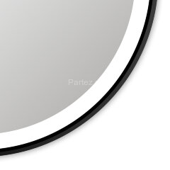 Зеркало AZARIO Aurora D800 с подсветкой, сенсорный выключатель с функцией диммера, алюминиевая черна