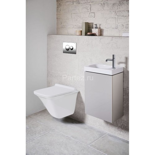 Кнопка смыва Loranto механическая, двойная, хром глянцевый