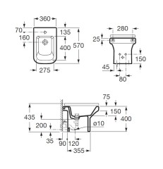 Z DAMA-N Биде напольное, 570 мм