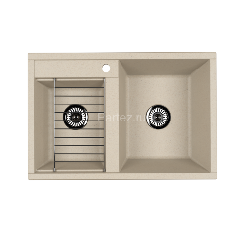 Кухонная мойка Aquaton Делия 78 DBL, 2 чаши, цвет шампань (1A723132DE290)