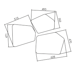 Комплект зеркал AZARIO Bionic бесконтактный сенсор, 3 элемента (LED-00002547)