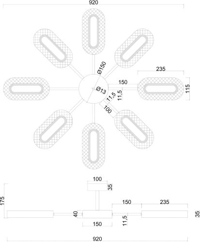 Потолочная люстра Arte Lamp A2489PL-8GO