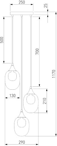 Подвесной светильник Eurosvet 70216/3 латунь