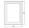 Зеркало AZARIO Саурон 600х800 вертикальное, c подсветкой и диммером, сенсорный выключатель (LED-0000