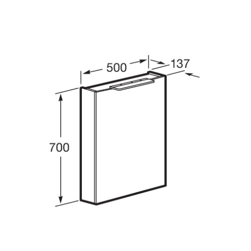 Зеркало-шкаф Roca Oleta 50 правый, белый глянец (A857644806)
