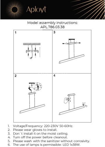 Подвесной светильник Aployt APL.786.03.38
