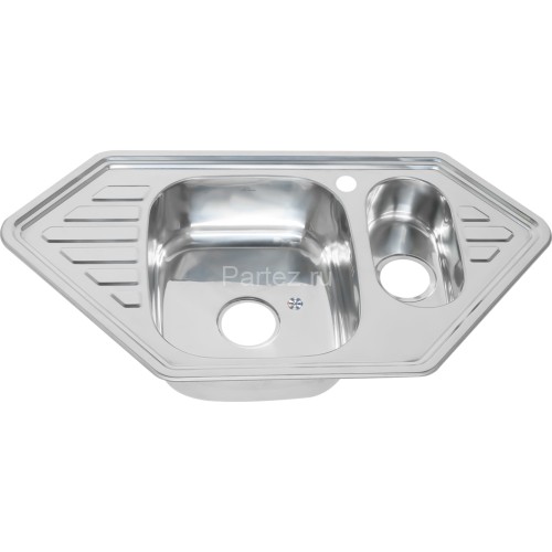 Мойка 9550C MELANA 0,8/180 1,5-я чаша врезная угловая с сифоном (222 С t *7)