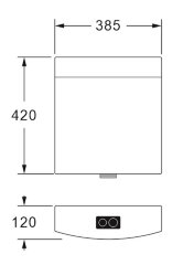 Бачок пластиковый AZARIO 385x120x420 с соединительной трубой, белый (AZ-210)