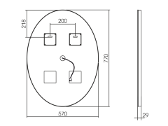 AZARIO зеркало Италия 570х770 сенсорный выключатель, диммер, подогрев (ФР-00001055)