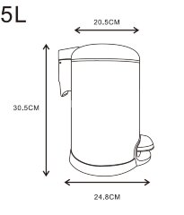 Ведро Azario , Хром (AZ-301P-5L)