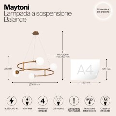 Подвесная люстра Maytoni MOD317PL-04G