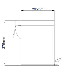 Ведро Azario , Хром (AZ-301-5L)