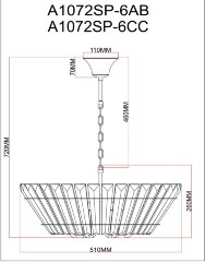 Подвесная люстра Arte Lamp A1072SP-6CC