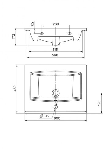 Раковина AQUATON Элина-60, белая (1WH501606)