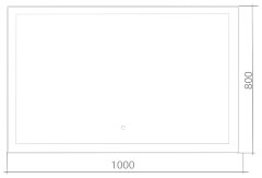 Зеркало AZARIO Сантана-4 1000х800 c подсветкой и диммером, сенсорный выключатель, часы (LED-00002295