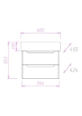 Тумба подвесная Onika Неаполь 60.13 (2 ящика) белая (106104)