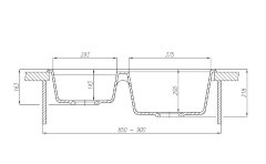 Мойка для кухни Aquaton Делия 78 DBL, 2 чаши, серый (1A723132DE230)