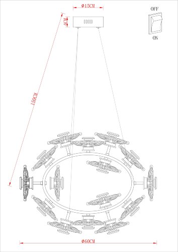 Подвесная люстра Arte Lamp A2097LM-90GO