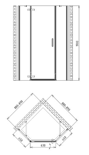 Душевой уголок Gemy Fall Tea S29115