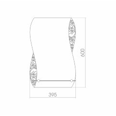 Зеркало LORANTO Аква МТ 395х600, с полкой, с декоративным элементом
