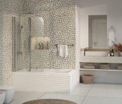 Шторка для ванны складная Azario Boston 80х140 цвет профиля хром (AZ-141 80 (41,5+38,5)*140)