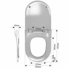 2013S сиденье для унитаза дюропласт с микролифтом, белое MELANA