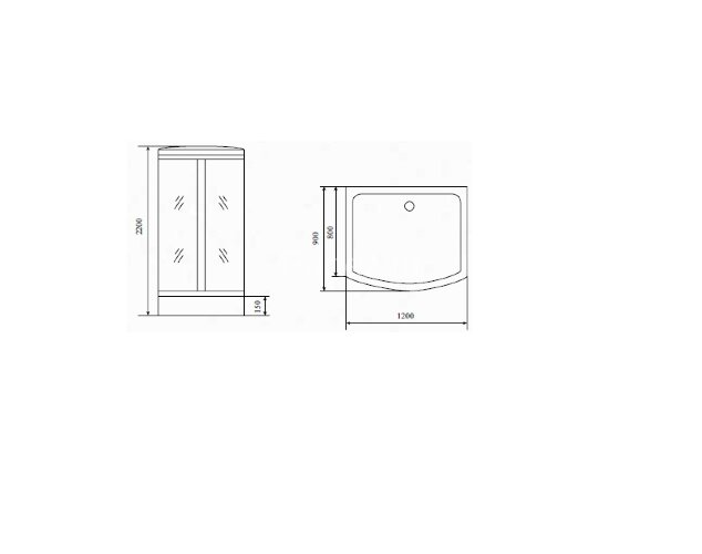 Timo Comfort T-8815 Clean Glass душевая кабина (120*90*220), шт