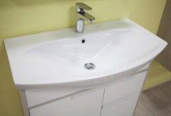 Тумба под раковину AQUATON РИКО 80 напольная, Белый/Ясень Фабрик (1A215401RIB90)