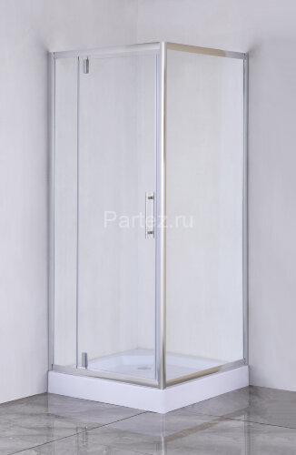 Душевое ограждение LORANTO 90х90х200 R/L c низким поддоном 13см, прозрачное закаленное стекло 6мм, профиль хром (CS-604C 90)